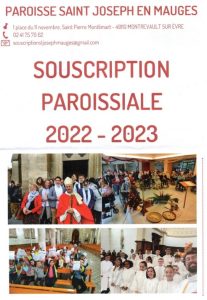 Souscription paroissiale 2022-2023 pour soutenir les prêtres de la paroisse